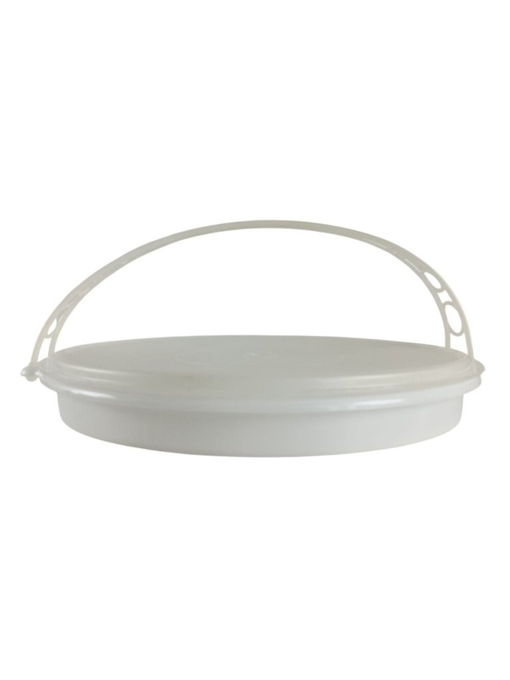 Tupperware 405-9 White Divided Party Vegetable/Relish Serving Tray W/Clear Lid &